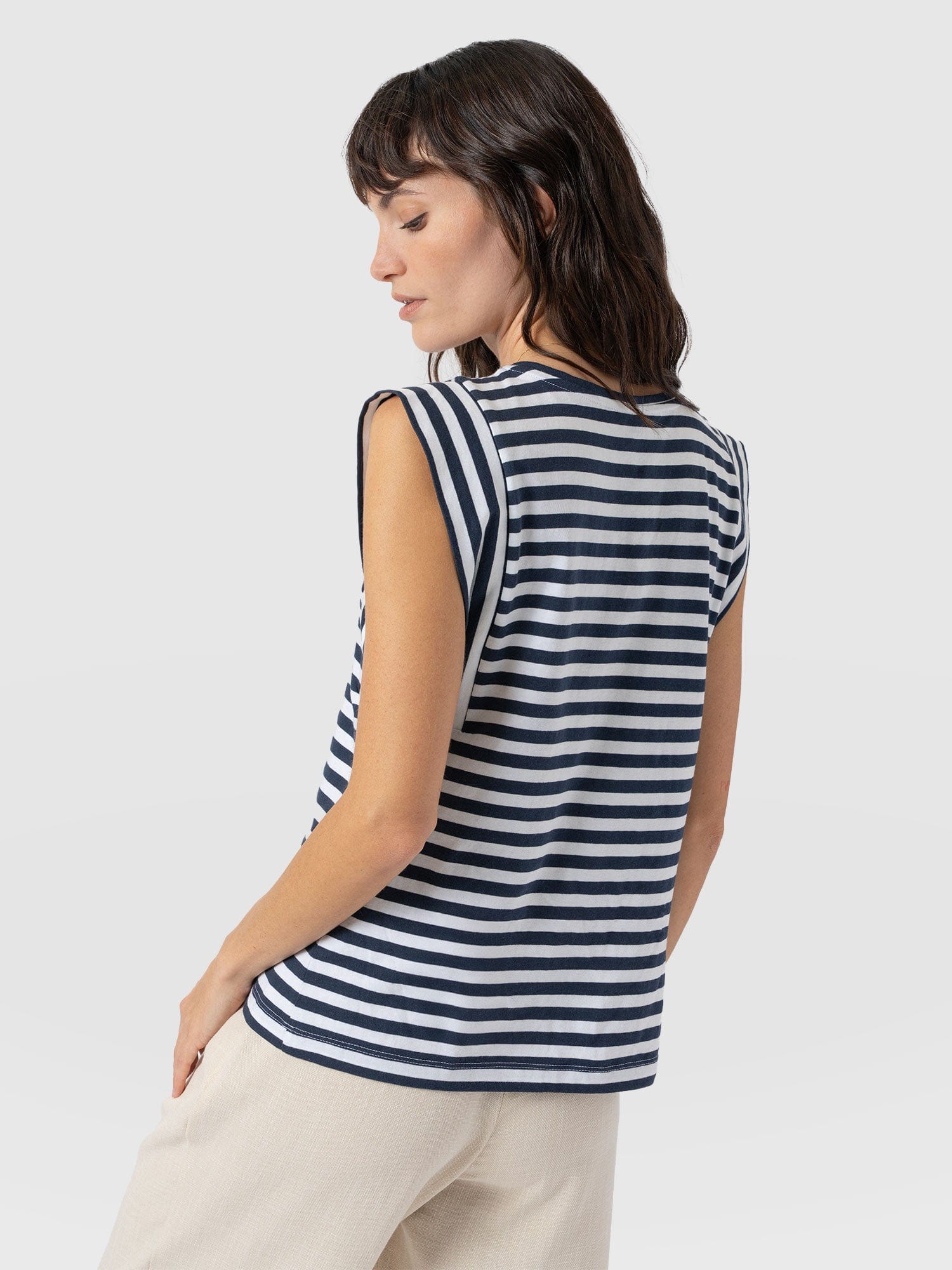 Rowan Tee Navy Stripe - Women's T-Shirts | Saint + Sofia® USA